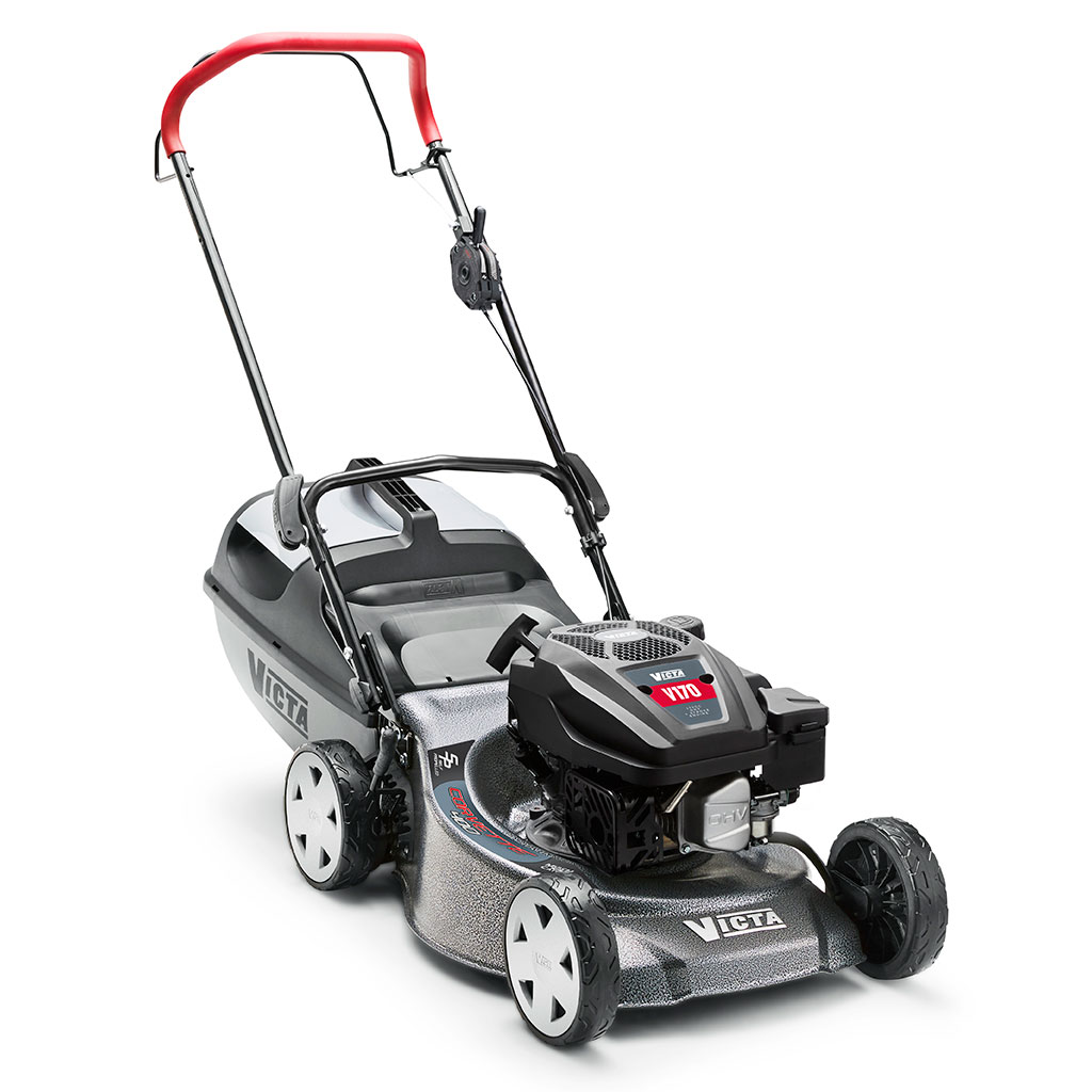 a lawnmower on a white background